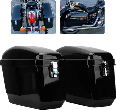 Produktbild von Motorrad-Satteltaschen, 45 l Fassungsvermögen, wetterfester Gepäckkoffer mit Schlüsseln und Montagesatz