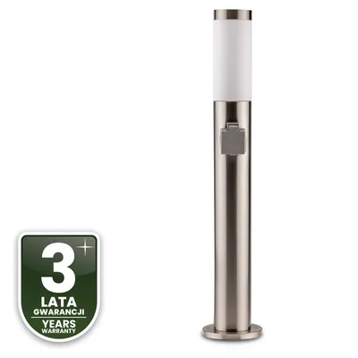 Produktbild von LUMILED Standleuchte Außen 65cm Pollerleuchte mit Steckdose IP44 Edelstahl E27 Gartenleuchte Silber Stehleuchte Wegeleuchte Außenleuchte