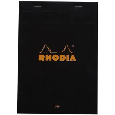 Immagine prodotto di Blocco note Rhodia, DIN A5 14,8x21cm, 80 fogli, 80g, foderato con bordo nero