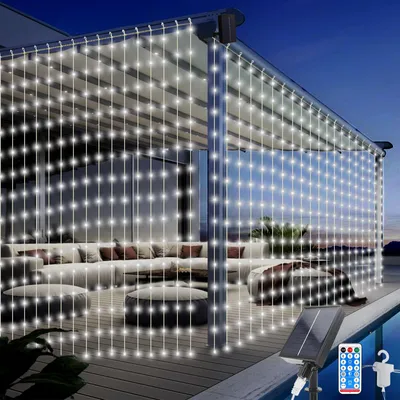 300 LED Solar-Gardinenlichter, 3×3 m, 8 Modi, IP65