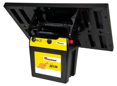 Produktbild von horizont Solar Weidezaungerät 12V inkl. 20W Solarmodul, ranger® AS120 Weidezaungerät Akku 12V 1,5 Joule 12.700 Volt Weidezaungerät solar für gehobene Ansprüche und trockene Standortbedingungen