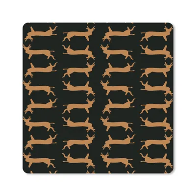 Produktbild von MuchoWow® Mauspad Mousepad Muster - Rotwild - Schwarz - Braun 30x30 cm - Mousepads - Maus Mat - Pad - Mausunterlage - Gaming