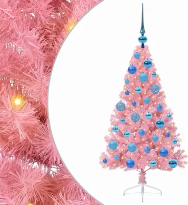 Immagine prodotto di vidaXL Albero di Natale artificiale preilluminato rosa 120 cm PVC