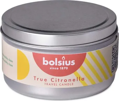 Produktbild von Bolsius Citronella Kerze in Metalldose 8,7 x 4,9 cm