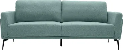 Produktbild von Miliboo - Design-Sofa im graugrünen Samtdesign mit schwarzem Metallfuß 3-Sitzer MOSCO