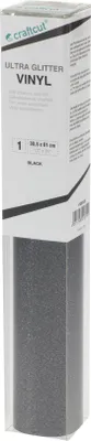 Produktbild von Kreativplotter Ultra Glitter Vinyl BLACK 30,5 x 61 cm