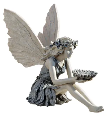 Zonnebloemenfee-Tuinfigur, Polyhars, 51x33x49.5 cm, Braun