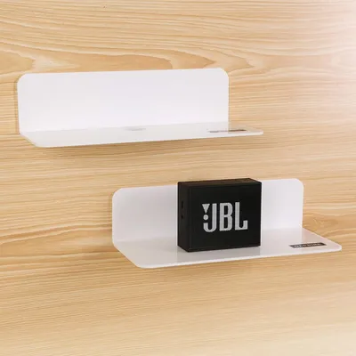 Immagine prodotto di OAPRIRE Set di 2 mensole a parete bianche - Mensola in acrilico da 22,9 cm - Senza foratura con clip per cavi
