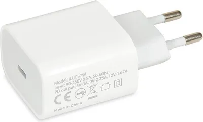 Zdjęcie produktu dla Ładowarka Sieciowa Ibox C-37 Usb-C Pd20W, Kabel Usb-C Do Lightning