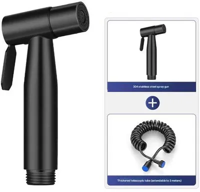 Immagine prodotto di Rubinetto da bagno in acciaio/soffione doccia, doccetta, bidet, doccetta in acciaio - nero
