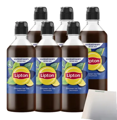 Produktbild von SodaStream Sirup Lipton Ice Tea Zitrone VPE (6x0,44l Flasche) + usy Block