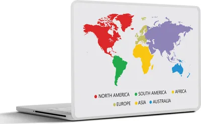 Produktbild von MuchoWow® Laptop Aufkleber Sticker Cover Weltkarte - Einfach - Farbenfroh 30x22 cm - Laptop-Sticker
