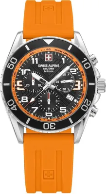 Produktbild von Swiss Alpine Military Herren Uhr Chronograph Analog Quarz 7029.9839SAM Silikon