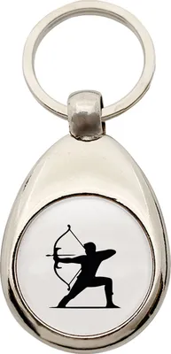 Image de Huuraa : porte-clés silhouette de tir à l'arc en métal, anneau pour porte-clés, jeton de caddie, idée cadeau