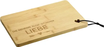 Produktbild von KESPER Servierbrett mit Spruch: die geheime Zutat ist immer Liebe Bambus31,5x20,5x1,5cm