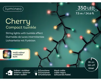 Produktbild von Lumineo Lichterkette CHERRY Compact Twinkle 350 LED 7,5 m Bunt