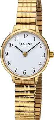 Produktbild von Regent Damen-Uhr Analog Quarz Metall-Zugband Gold-Ton F-1511