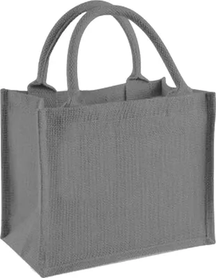 Produktbild von Westford Mill Jute-Tasche / Jute-Mini-Geschenktasche, 6 Liter BC2791 (Einheitsgröße) (Graphitgrau/Graphitgrau)
