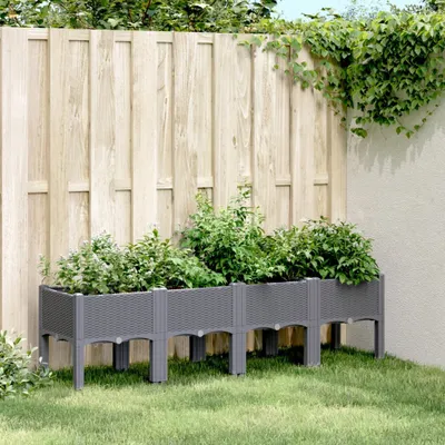 Produktbild von Möbel Pflanzkasten mit Beinen Grau 160x40x42 cm PP CL0000275429