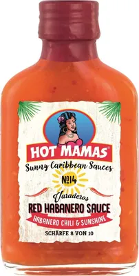 Produktbild von HOT MAMAS Sunny Caribbean Sauces Red Habanero in der Flasche 95ml