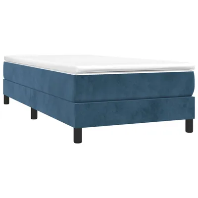 Image de vidaXL Lit boxspring avec matelas bleu foncé 90x200 cm velours