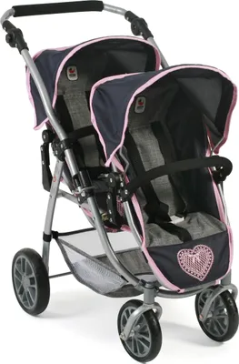 Produktbild von Puppenwagen Vario, melange grau-navy
