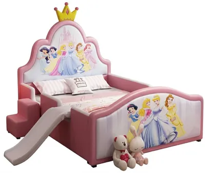 Immagine prodotto di Letto a forma di rosa da principessa per bambini, con scivolo e scaletta, ideale per bambine