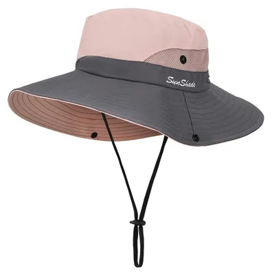 Productafbeelding van Inovra- Zonnehoed Dames - Opvouwbaar Mesh - UV-bescherming - Brede Rand - Vissershoedje - Voor Wandelen/Reizen - Maat 56-58 cm - Zomerhoed