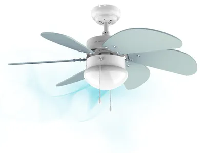 Productafbeelding van Cecotec 05968, ventilator met lamellen voor huishoudelijk gebruik, blauw, wit, voor aan het plafond, 92 cm, AC, 50 W