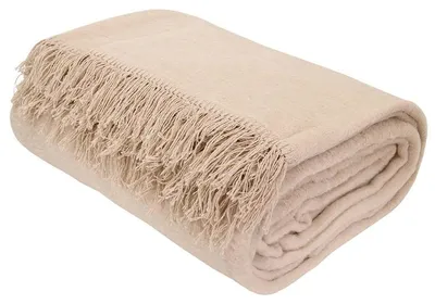 Produktbild von Decke, Baumwolldecke mit Fransen, hohe Qualität 150x200 Ba861 Hellbeige