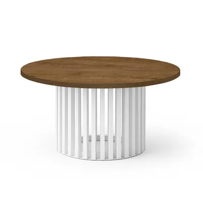 Zdjęcie produktu dla Stolik kawowy DOVER, 60 cm, minimalistyczny i ponadczasowy - dąb Lefkas/biały