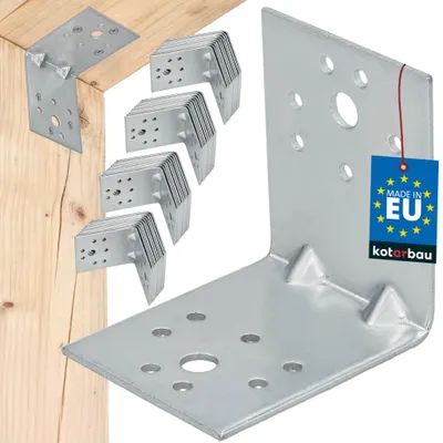 Image de KOTARBAU® Lot de 50 équerres de raccordement pour étagères 60 x 60 x 50 mm Équerres pour charges lourdes Équerres de butée Équerres métalliques renforcées Équerres de construction Acier galvanisé