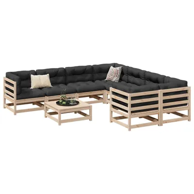 Produktbild von Möbel 9-tlg. Garten-Sofagarnitur Massivholz Kiefer - Gartenmöbelset 3299365
