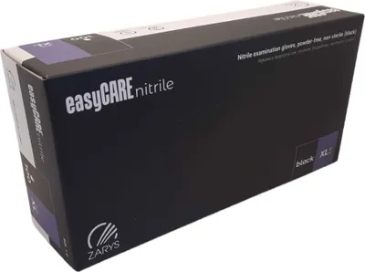 Zdjęcie produktu dla Rękawice nitrylowe Zarys A100 czarne rozmiar XL 100 sztuk