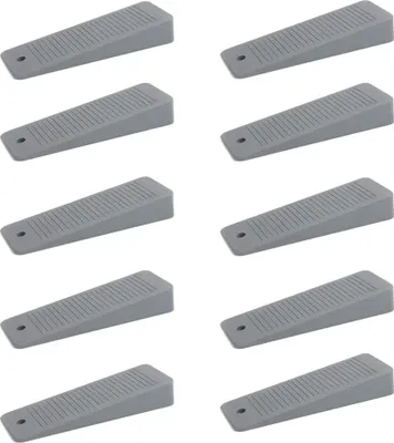 Produktbild von 10x sossai Türkeile aus Hartgummi in Grau Türstopper Türpuffer Keil Türkeil