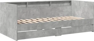 Produktbild von Tagesbett mit Schubladen ohne Matratze Betongrau 75x190 cm