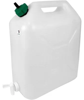 Image de Jerrican Alimentaire - 15 L - Naturel - 32 x 16 x 38 cm - Bouchon et Robinet - Fabrication Française