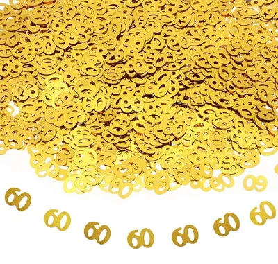 Productafbeelding van Gouden confetti voor 60e verjaardag, tafeldecoratie en feestversiering