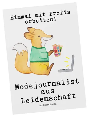Produktbild von Mr. & Mrs. Panda Postkarte Modejournalist Leidenschaft - Weiß - Geschenk, bildkarte, Ansichtskarte, Postkarten, Grußkarte, Ansichtskarten, Lustig, Studium, Journalist