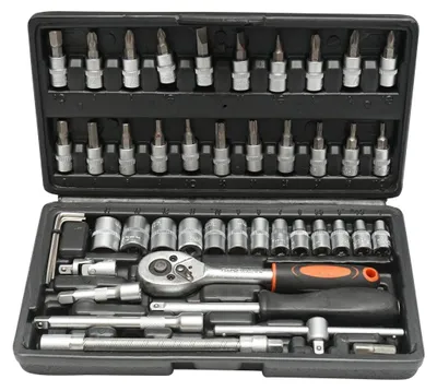Immagine prodotto di Set di chiavi a cricchetto 1/4" 46 pz. set di attrezzi chiavi a bussola