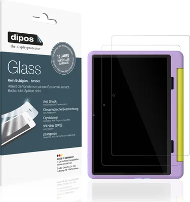 Produktbild von 2x Schutzfolie für Cheerjoy Kinder Tablet 10 Zoll - Anti-Shock 9H Folie dipos Glass Kunststoffglas