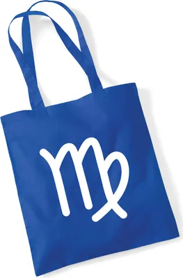 Produktbild von Huuraa Jutebeutel Jungfrau Sternzeichen Zeichen 10 Liter Bright Royal Baumwolle Tasche Geschenkidee