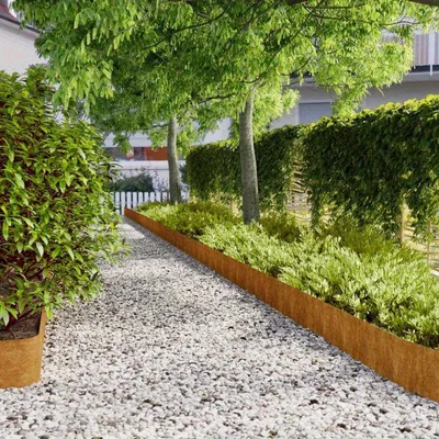 Immagine prodotto di Grasrand - Separatore per aiuole - Bordatura - Acciaio Corten - 10 pezzi, dimensioni 20x103 cm - Flessibile