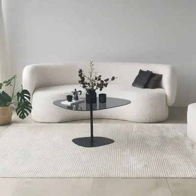 Imagen del producto de Skye Decor, Soho: Mesa de centro, color gris oscuro, vidrio templado 100%, dimensiones: 85 x 67 x 40 cm