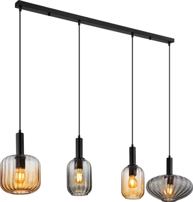 Produktbild von Globo Lighting|Hängeleuchte Metall schwarz matt, 4x E27