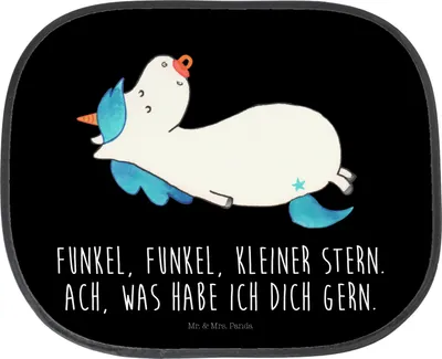 Produktbild von Mr. & Mrs. Panda autofenster sonnenschutz Einhorn Schnuller - Schwarz - Geschenk, Unicorn, Auto Sonnenblende, Autoscheiben, für, Mutter, Baby, Einhörner, Autosonnenschutz