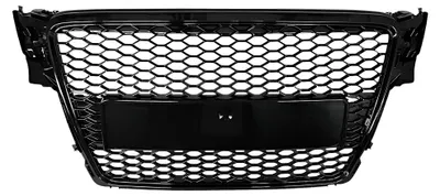 Kühlergrill Waben Gitter SCHWARZ GLANZ für Audi A4 S4 B8 8K 07-12 Vorfacelift – Produktansicht