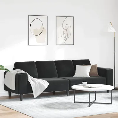 Produktbild von PUEAZU Wohnzimmer Couch Schwarz 250 x 77 x 76 cm - Klassische Sofas @28664