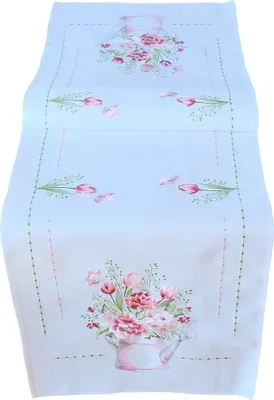 Produktbild von Tischläufer LEA Blumenstrauß & Gießkanne Polyester 40 x 140 cm