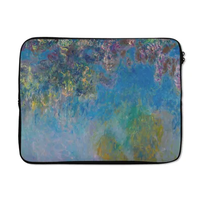 Produktbild von MuchoWow® Laptop Hülle 17 Zoll Laptoptasche Glyzinie - Gemälde von Claude Monet - Zipper - Schutzabdeckung